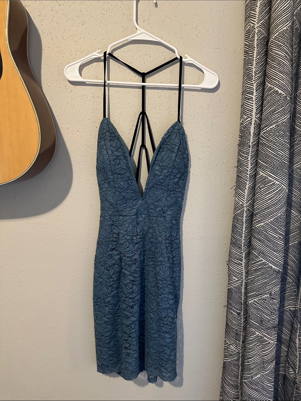 Trixxi Teal Lace Mini Dress with Strappy Back